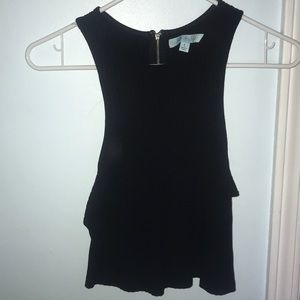 Black Ribbed Crop Top